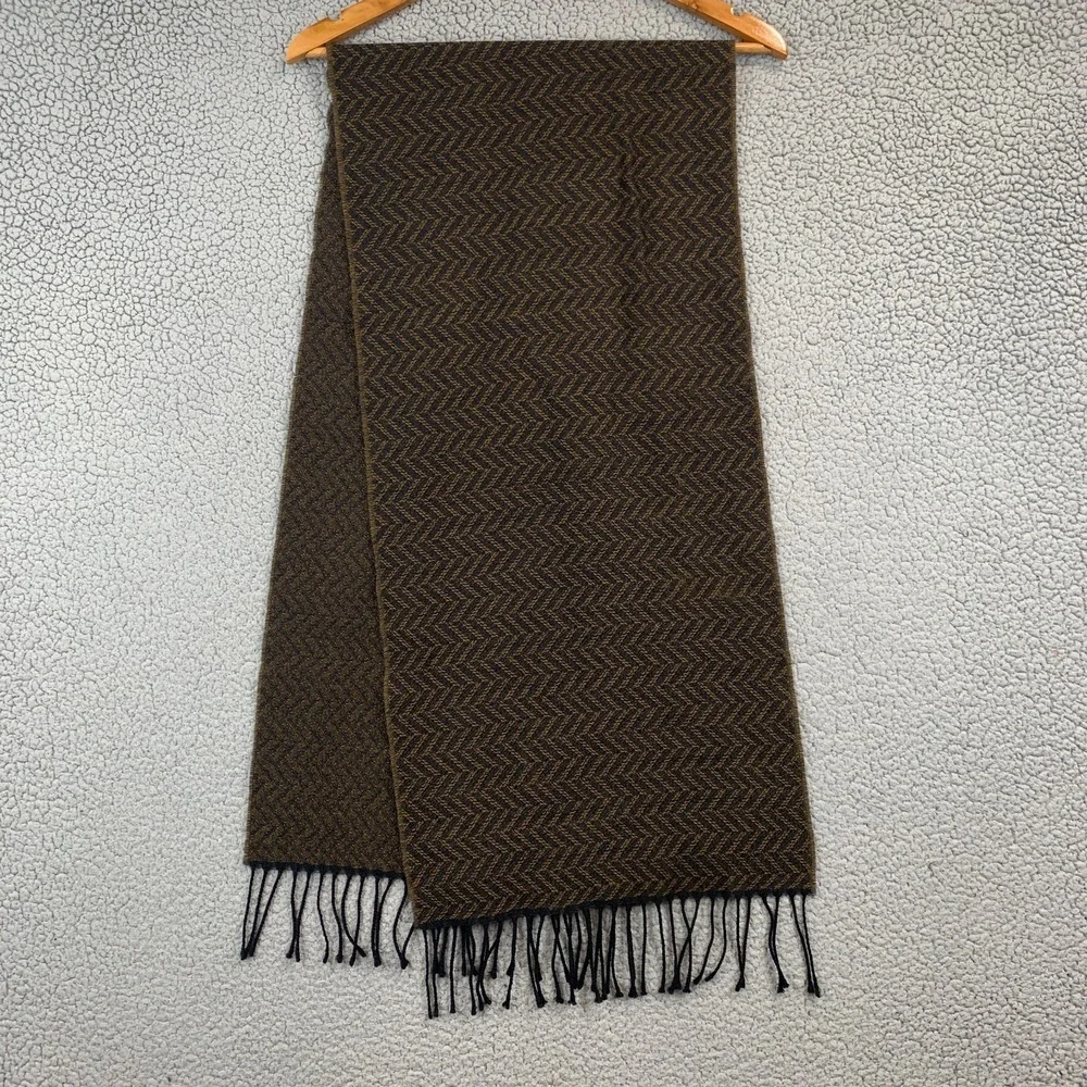 Scarf Merino Wool Germany Geometric Herringbone Chevron Size 15x60 SOFT